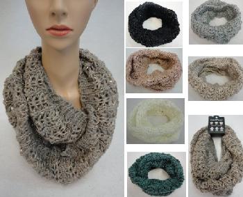 Knitted Infinity Scarf [Metallic & Sequin Accent]